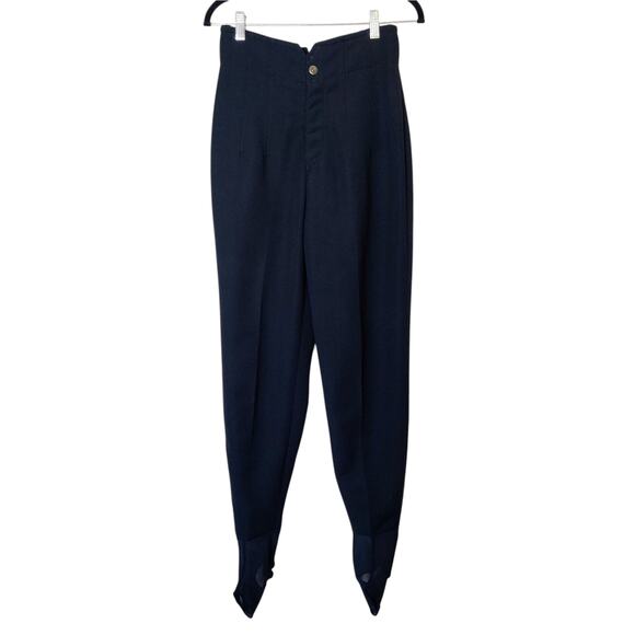 Vtg Bogner Stirrup Ski Snow Pants Wool Blend High Rise Black 8 Outdoor Skiing - Picture 1 of 14